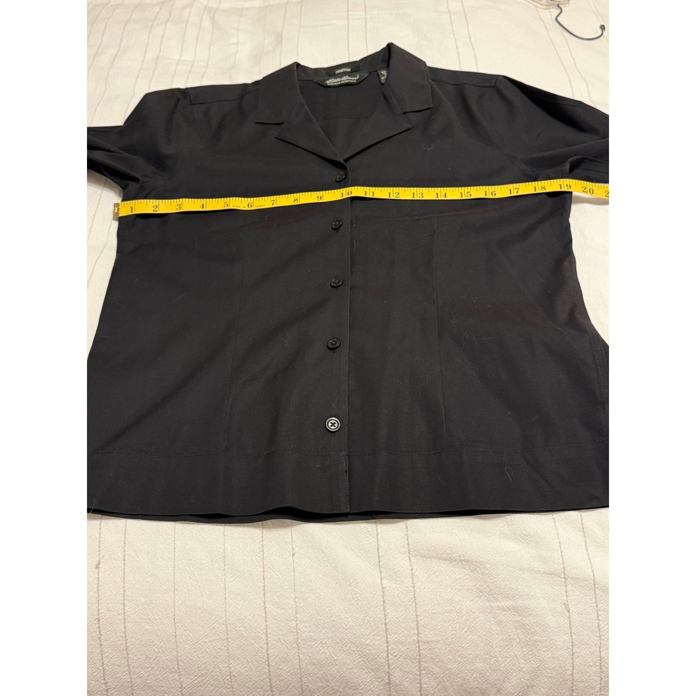 Eddie Bauer Black Button Up Blouse Women's S Wrinkle Resistant  3/4 Sleeve - Picture 4 of 7